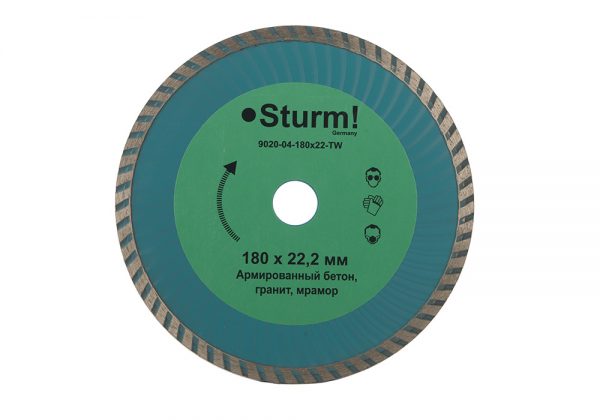 Алмазный диск Sturm ТурбоWave d=180 мм 9020-04-180x22-TW