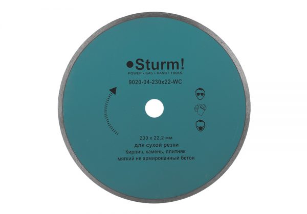 Алмазный диск непрерыв. Sturm d=230 мм 9020-04-230x22-WC
