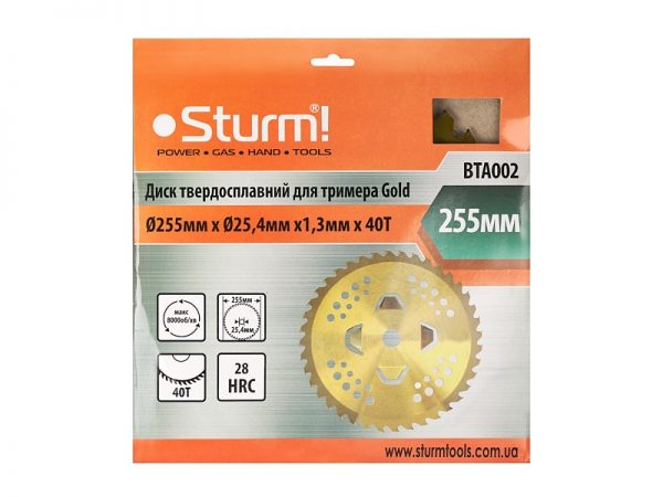 255мм 40 зубів (золотий колір) Sturm BTA002